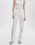 Shea Relaxed Straight Jean White Floral Denim - Straight rag & bone