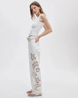 Shea Relaxed Straight Jean White Floral Denim - Straight rag & bone