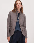 Slade Ponte Jacquard Blazer Red Multi Jackets - Blazers rag & bone