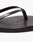 Square Toe Lily Flip Flops Carob Croc Sandals - Flip Flops Tkees