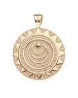 Strong Blazing Sun Coin Pendant 16-18" Classic Rolo Necklaces Jane Win