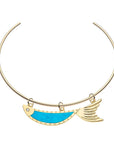 Strong Keep Swimming Fish Pendant Neck Cuff Necklaces Jane Win