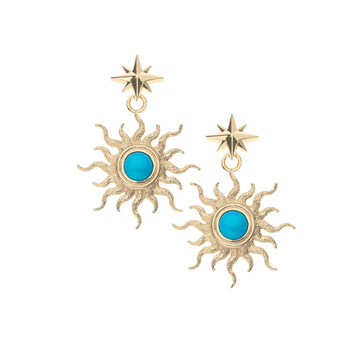 Strong Sun Rays Earrings Turquoise