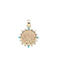 Strong Petite Embellished Coin Rising Sun 16-18" Classic Rolo Necklaces Jane Win