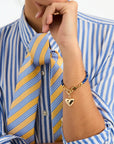 Happy Cord Charm Bracelet Blue Mini Puffy Heart Gold Bracelets Roxanne Assoulin