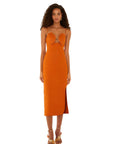 Sleeveless Midi Shell Dress Terra Cotta