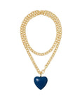 The Big Puffy Heart Charm Necklace Navy Necklaces Roxanne Assoulin