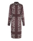 The Edie Dress Brown Scarf Print Dresses - Midi The Shirt
