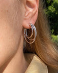 Triple Threat Earring 50mm Silver Earrings Native Gem