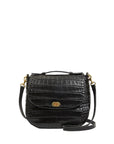 Turnlock Louis With Top Handle Black Croco Hobo & Shoulder Clare V.