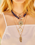 Wanderlust Palm Leaf Pendant Lapis/Turquoise Necklaces Jane Win