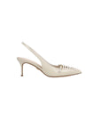 Rashida Woven Slingback Heel Ecru Pumps - Low Veronica Beard - Shoes