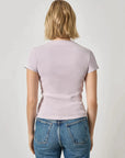 Sunwashed Cap Sleeve V Neck Freesia Tops - Tees Lilla P