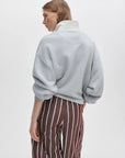 Vintage Terry Oversized Polo Sweatshirt Heather Gray