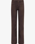 Scottie Coated Wide Leg Jean Chocolate Denim - Flare & Wide Leg L'Agence