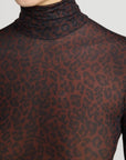 The Hosiery Top Dark Leopard Multi Tops - Turtleneck Frame