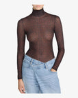 The Hosiery Top Dark Leopard Multi Tops - Turtleneck Frame