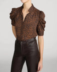 The Gillan Top Light Leopard Muti Tops - Blouses Frame