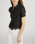 Embroidered Seaside Top Black Tops - Button Down Frame