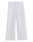 The Italian Wide Leg Chino Pant Performance Linen White Denim - Flare & Wide Leg Frank & Eileen