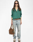 Tink Satin Blouse Emerald Tops - Blouses Zadig & Voltaire