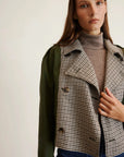 Walton Jacket Army w/ Check Multi Outerwear - Longsleeve Tanya Taylor