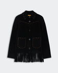 Western Fringe Jacket Black Sweater - Cardigans Guest in Residence