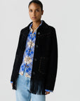 Western Fringe Jacket Black