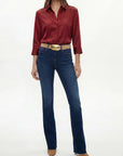 Dani 3/4 Sleeve Silk Blouse Carmine Tops - Blouses L'Agence