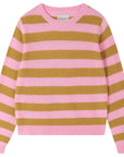 Stripe Crew Candy/Spicy Mustard Sweater - Crewneck Jumper 1234