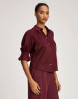 Fiona Top Black Cherry Tops - Blouses Cinq A Sept