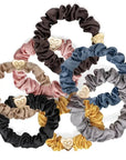 Gold Heart Silk Scrunchie Mocha Beauty & Hair By Eloise