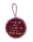 Therapy Needlepoint Ornament Home Decor - Decorative Accents Furbish
