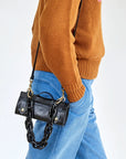 Shortie Strap Resin Black Handbags - Small Leather Goods - Straps Clare V.
