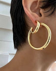 Lou 1" Hoops Gold Jewelry - Earrings Jennifer Zeuner