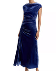 Burke Draped Velvet Midi Dress Sapphire Dresses - Midi Simkhai