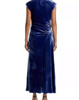 Burke Draped Velvet Midi Dress Sapphire Dresses - Midi Simkhai