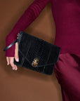 Alicia Python Clutch Black Clutch Claris Virot