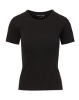 Pruitt Tee Black Tops - Tees Veronica Beard