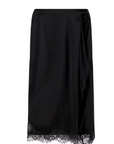 Bree Satin and Lace Midi Skirt Black