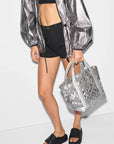Empire Tote Small Matte Silver/ Silver Metallic Camo Tote & Satchel MZ Wallace