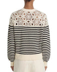 The Coastal Stripe Cardi Cream Multi Sweater - Cardigans Frame