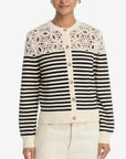 The Coastal Stripe Cardi Cream Multi Sweater - Cardigans Frame