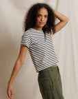Carter Striped Crewneck Tee Natural/Black Tops - Tees perfectwhitetee