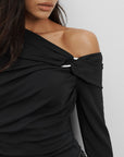 Lozea Off-The-Shoulder Top Black Tops - Blouses Veronica Beard