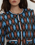 Sylvane Argyle Cardigan Black Multi Sweater - Cardigans Veronica Beard