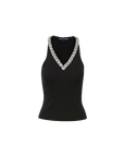 Ayres Embellished Tank Top Black Tops - Tanks Veronica Beard