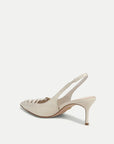 Rashida Woven Slingback Heel Ecru Pumps - Low Veronica Beard - Shoes