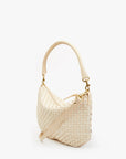 Petit Moyen Messenger Cream Woven Checker Crossbody Clare V.