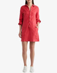 Ireland Long Sleeve Utility Dress Washed Red Dresses - Short Frank & Eileen